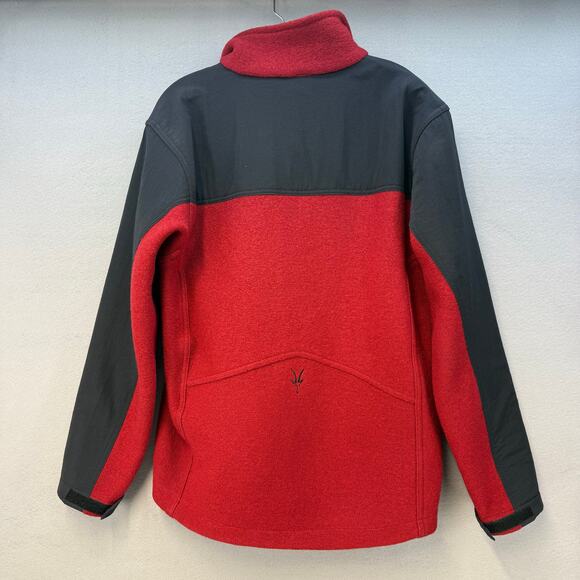 Ibex Jacket Men's M Red Black 100% New Wool Full Zip Made in the USA - Picture 2 of 12
